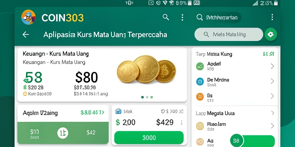 Antarmuka COIN303 menampilkan kurs mata uang yang jelas dan mudah dimengerti.