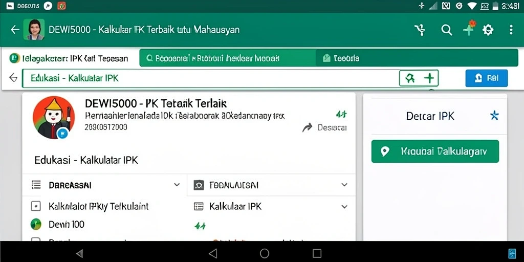 Tampilan antarmuka aplikasi DEWI5000 Kalkulator IPK yang sederhana dan efektif.