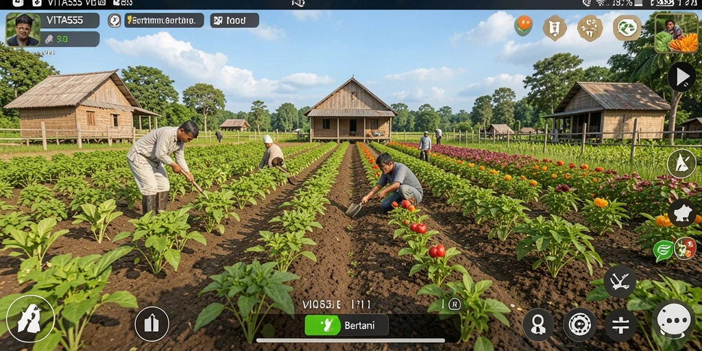 Antarmuka VITA555 menampilkan keindahan ladang pertanian yang menawan.